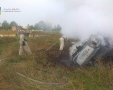 На Київщині під час ДТП спалахнув легковик, водія врятувати не вдалося