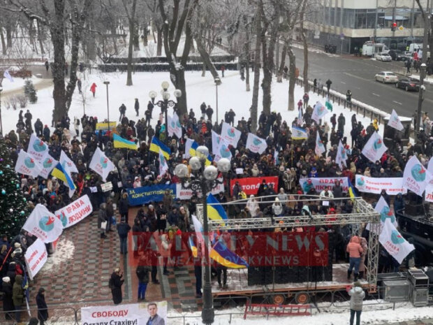 У Києві під Радою проходить черговий мітинг антивакцинаторів (відео)