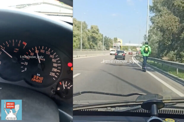 У Києві чоловік їхав на самокаті зі швидкістю 80 км/год (відео)