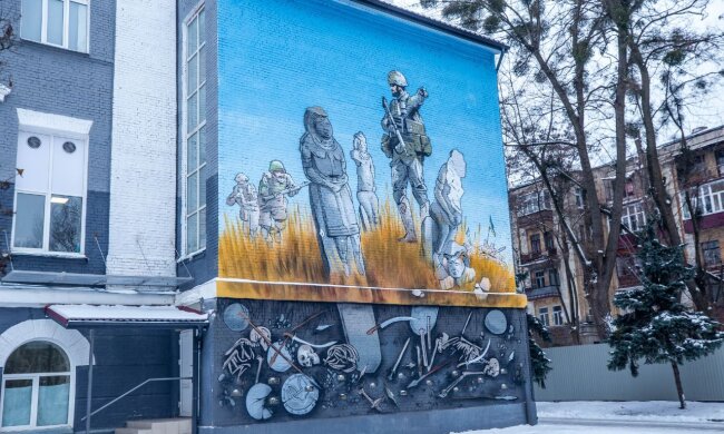 У столиці з'явився мурал про військових із глибоким сенсом