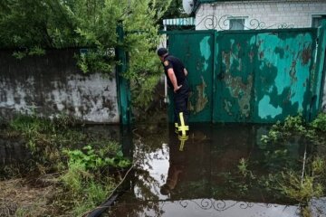 Рятувальники Київщини показали, як відкачують воду з підтоплених приватних домоволодінь