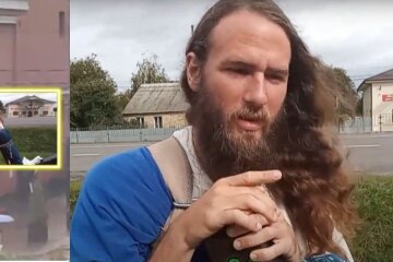 До Києва дійшов американець з Вірджинії в образі Ісуса, який несе на плечі величезний хрест з Варшави до Києва