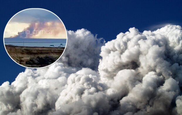У Криму знову масштабна пожежа: чорна палаюча хмара здіймається в небо (відео)