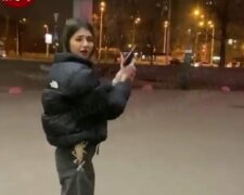 Молода киянка влаштувала стрілянину на вулиці (відео)