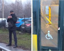 Пасажир, якого не пустили в київський тролейбус, розбив його двері