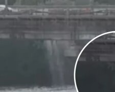 Під мостом Патона прорвало тепломережу (відео)