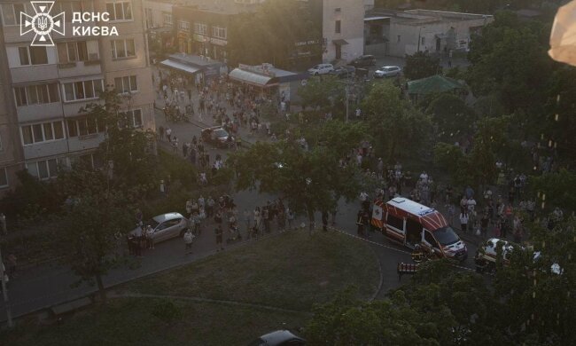 Внаслідок обстрілу Києва та падіння уламків на багатоповерхівку, постраждало 6 осіб