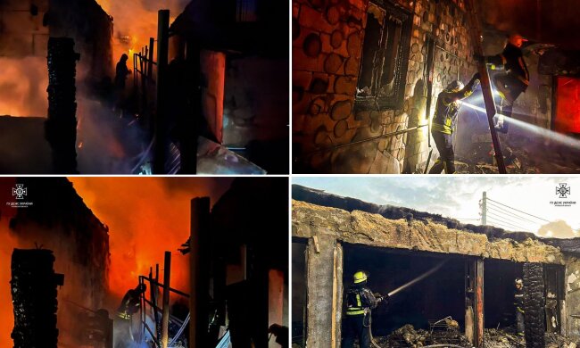 У Вишгороді Київській області загорілась лазня - вогонь перекинувся на сусідні будівлі