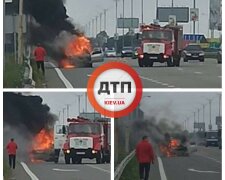 На Бориспільській трасі спалахнула автівка