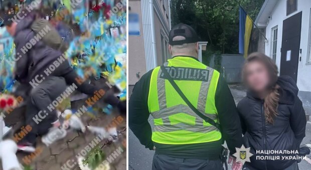 На Майдані Незалежності неадекватна жінка здійснила наругу над Меморіалом Пам'яті загиблим Героям