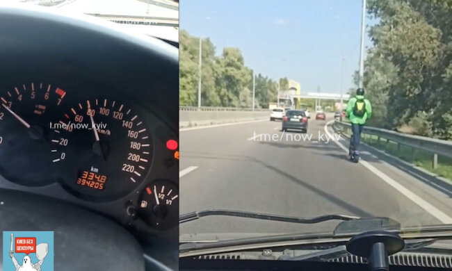 У Києві чоловік їхав на самокаті зі швидкістю 80 км/год (відео)