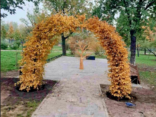 Дерево-серце та романтична арка: в столичному парку з’явились нові арт-об’єкти (фото)