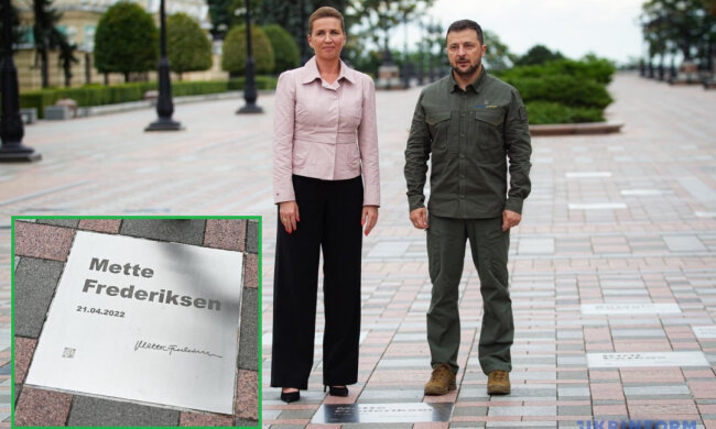 На Алеї сміливості в Києві відкрили іменну табличку прем'єрки Данії