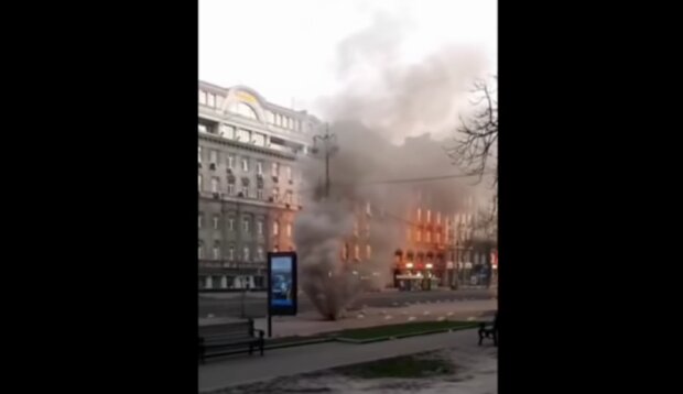 В столиці горить Майдан Незалежності (відео)
