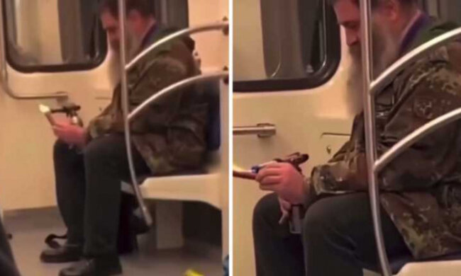У Києві чоловік смажив сосиску прямо в метро (відео)