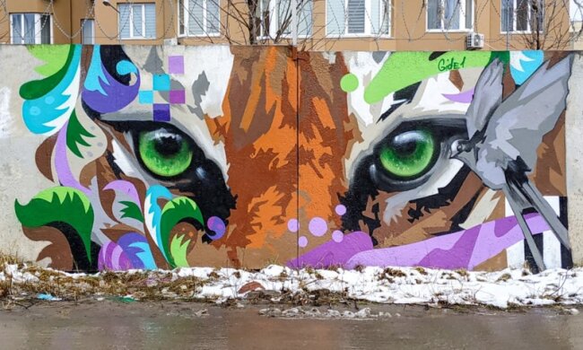 На Борщагівці з’явився яскравий мурал із символом наступного року