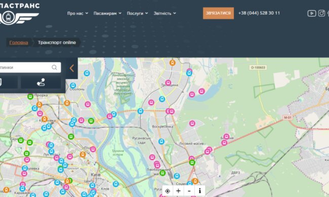 Київпастранс запустив онлайн-карту громадського транспорту