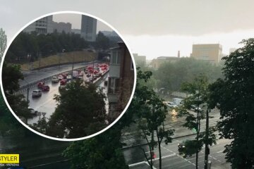 Київ накрив скажений вітер зі зливою: відео раптової бурі