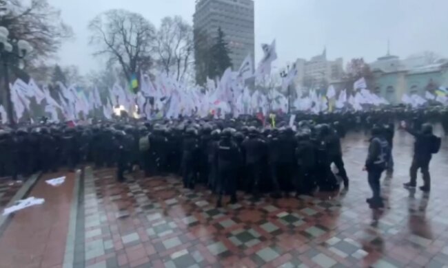 Протести у Верховної Ради переросли в бої з поліцією (відео)