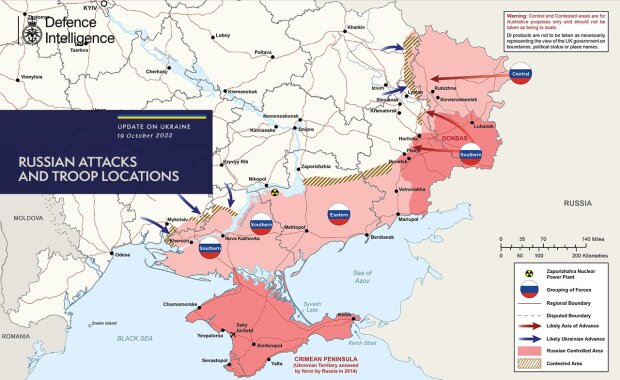 Британія показала актуальну карту бойових дій в Україні