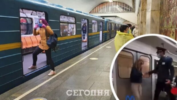 У Києві дівчину вигнали з вагону метро через відсутність маски (відео)
