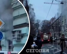 У центрі Києва спалахнула пожежа у багатоповерхівці (відео)