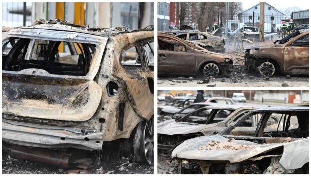 У мережі показали наслідки пожежі в автосалонах Києва