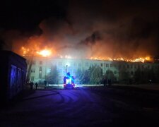 На Львівській цілу ніч гасили масштабну пожежу у гімназії (відео)