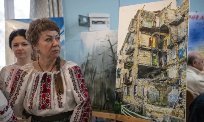 На Київщині у рамках пленеру «Мощун - незагоєна рана» художники малюють зруйновані будинки