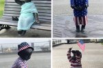 Статуї малюків-засновників Києва одягли в символічне вбрання з нагоди Дня незалежності США