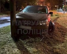 У Києві нетвереза водійка влетіла у дерево, втікаючи від поліції