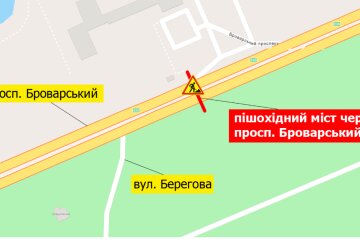 Через ремонт закриють пішохідний міст через Броварський проспект