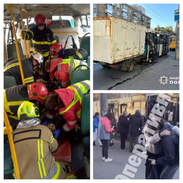 У Києві вантажівка на повній швидкості вʼїхала в маршрутку - постраждало 9 осіб, з них 7 госпіталізували