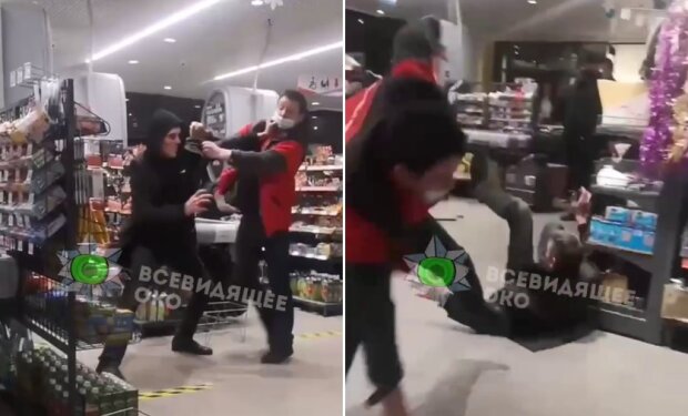 У супермаркеті Києва охоронці побилися з відвідувачем через маску