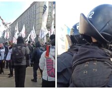 Сутички з поліцією і перекритий рух: активісти «SaveФОП» мітингують на Майдані Незалежності (відео)