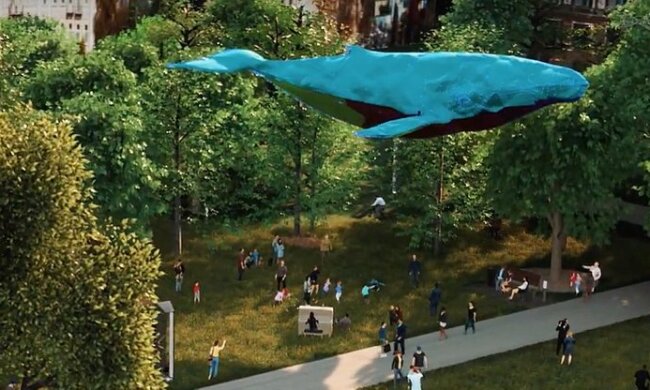 У Києві встановлять медіаскульптуру кита з переробленого пластику (відео)