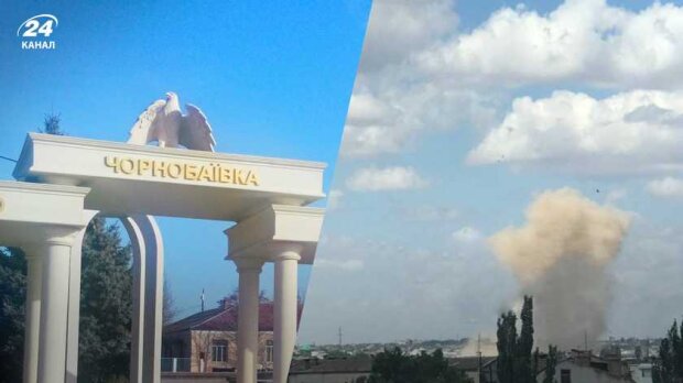 В окупованому Херсоні чутно потужні вибухи: ймовірно, знову Чорнобаївка