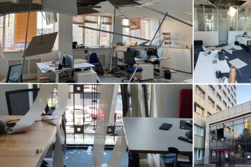 Під час атаки росією Києва постраждали офіси «Української правди», місії ЄС та Британської Ради