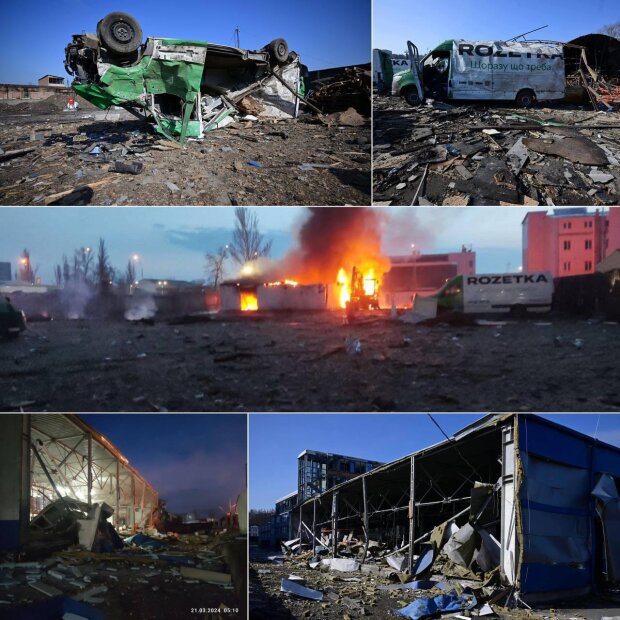 Внаслідок ракетної атаки на Київ постраждав склад Rozetka