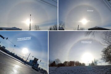 У небі над Києвом помітили незвичайне явище — сонячне гало