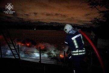 У Дніпровському районі столиці горів дебаркадер, що пришвартований на Дніпрі неподалік "Лівобережної"