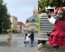 Скульптури малюків-засновників вдягнули на честь Дня захисників і захисниць та Покрови Пресвятої Богородиці