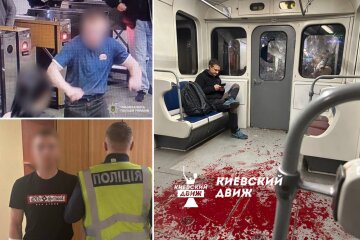 Молодик розбив скло в київському метро, намагаючись перейти у сусідній вагон