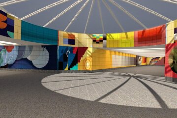 Урбаністичні мотиви: підземні переходи на проспекті Науки перетворюють на арт-об’єкти (фото)