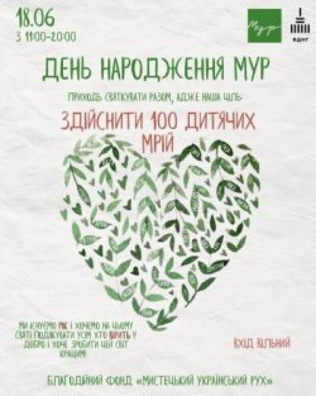 “Мистецький українських рух” запрошує на “Коло натхнення” заради здійснення 100 дитячих мрій