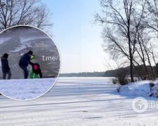 У Києві ледь не потонула дівчинка, яка провалилася на тонкому льоду (відео)