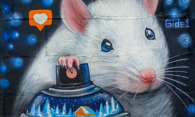 В Києві з’явився новорічний мурал