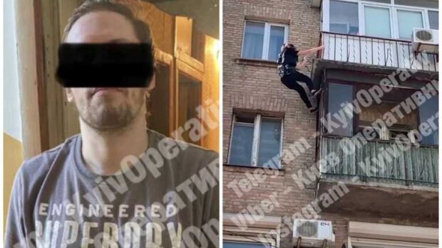 У Києві чоловік намагався стрибнути з балкона багатоповерхівки (відео)