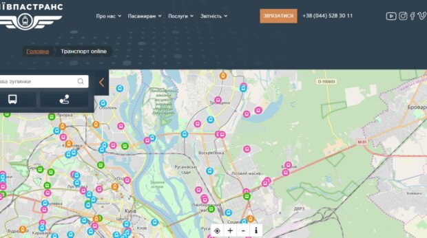 Київпастранс запустив онлайн-карту громадського транспорту