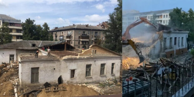 У Києві під прикриттям тітушок вночі знищили садибу Барбана (відео)